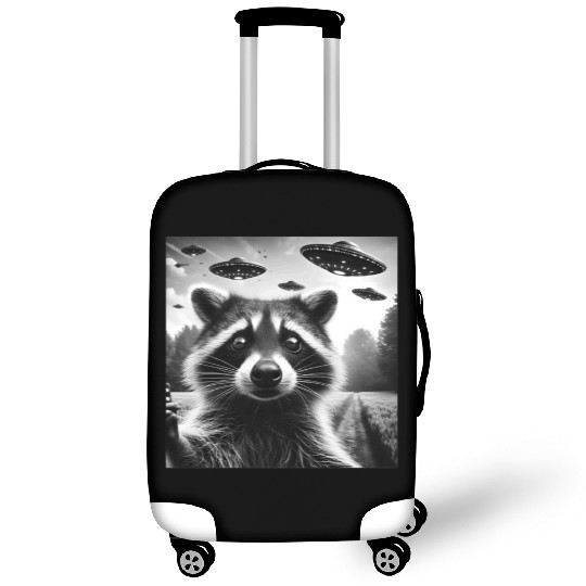 Racoon trash panda Funny Graphic Selfie UFOs Weir Luggage Covers