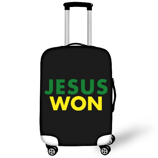 Jesus Won Green & Yellow Luggage Covers