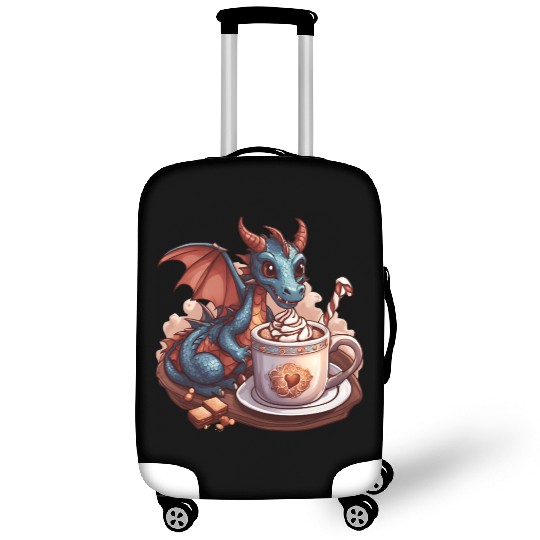 Cozy Dragon and Hot Chocolate Delight Luggage Covers