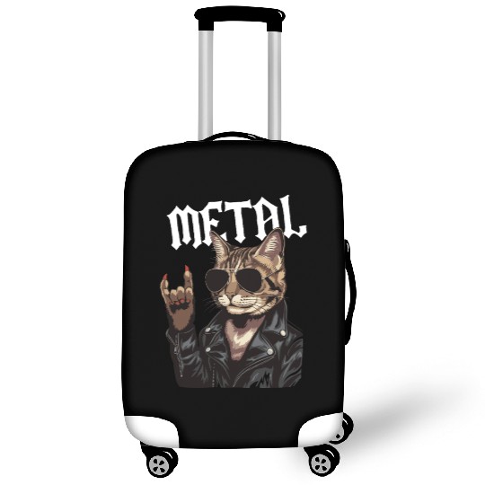 Heavy Metal Cat Rocker Death Metal Music Fan Gift Luggage Covers