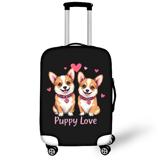 Valentines Day - Puppy Love Corgi dog Luggage Covers