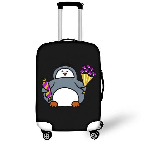 penguin with flowers and sweets Luggage Covers