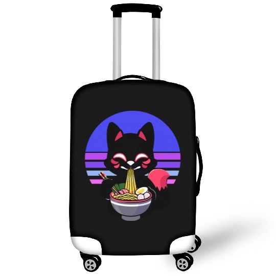 Cat Eating Ramen Noodles Kawaii Anime Japanese Luggage Covers