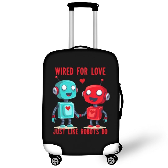 Valentine's Day Gift: Two Robots in Love on Bella Luggage Covers