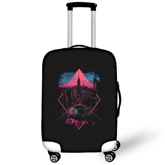 Retro Car City Vaporwave Synthwave 80s 90s Luggage Covers