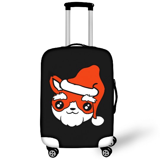 Fox Gift Santa Old Claus Christmas Hat Fun Present Luggage Covers