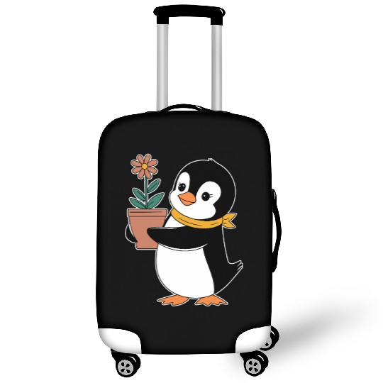 Gardening Gardener Penguin with Flower Pot Luggage Covers