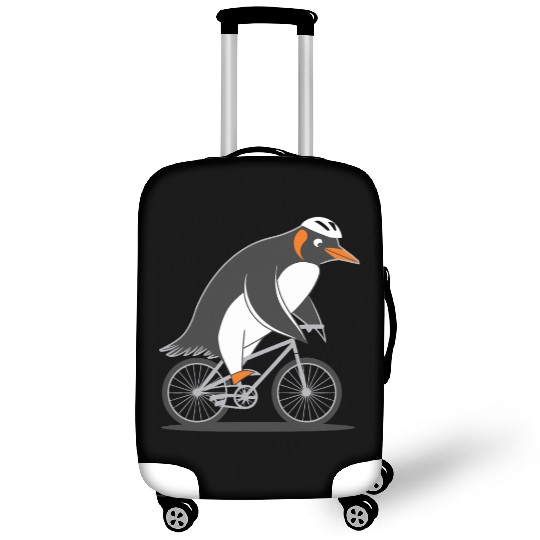 Penguin Riding Bicycle Fun Adventure Illustration Luggage Covers