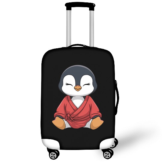 Zen Penguin Meditation in Kimono Attire Luggage Covers