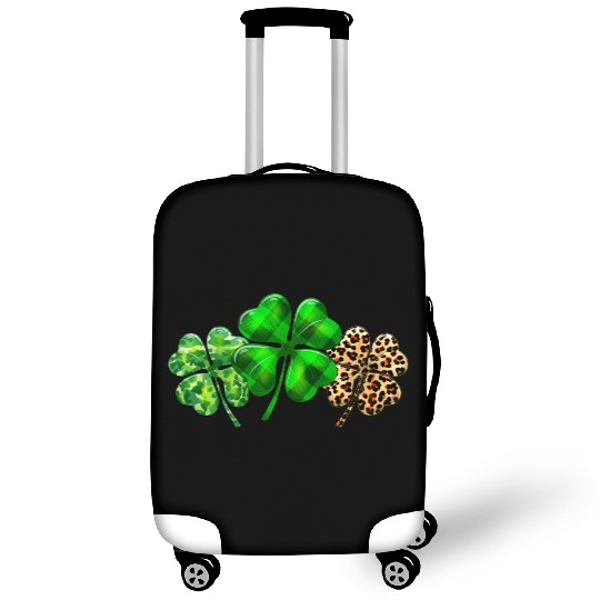 Plaid Shamrock Leopard Camouflage St Patricks Day Luggage Covers