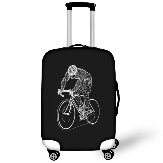 Cycling Guy Line Art Luggage Covers