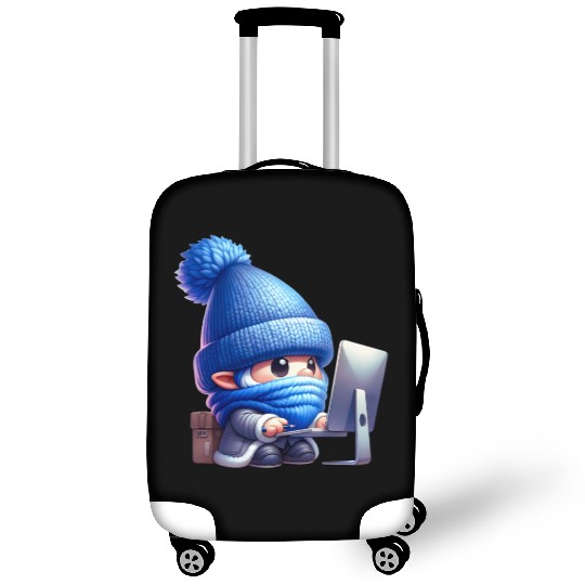 Hardworking Gnome at the Computer Luggage Covers