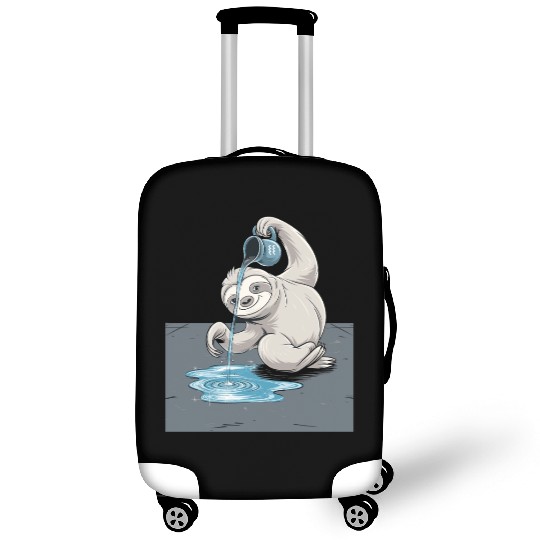 Aquarius Zodiac Sloth Pouring Water with Charm Luggage Covers
