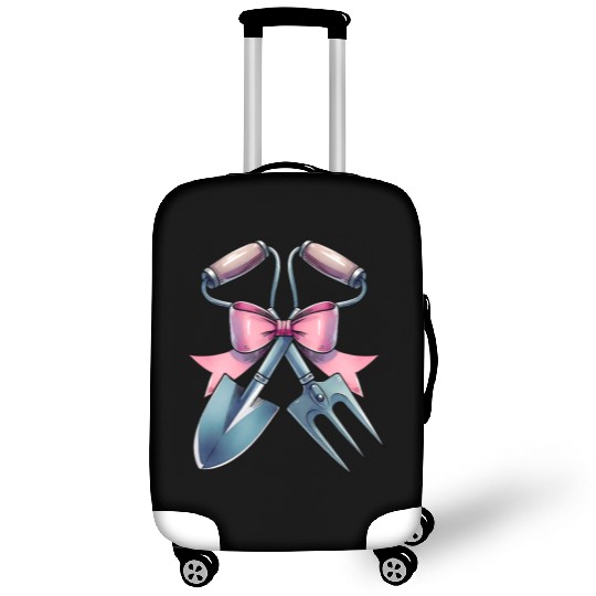 Coquette Bow Gardening Gardener Shovel Pink Ribbon Luggage Covers