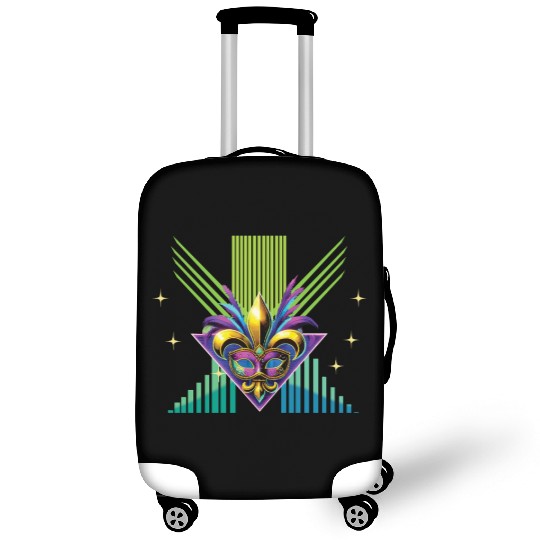 Mardi Gras Retro Synthwave Mask Design Luggage Covers