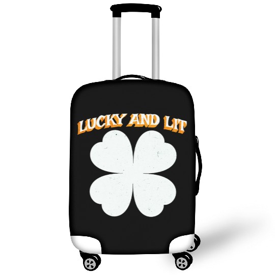 Lucky and Lit Large 4-Leaf Shamrock Design Luggage Covers