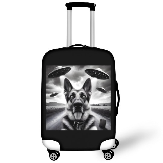 German shepherd Gsp Funny Graphic Selfie UFOs Weir Luggage Covers
