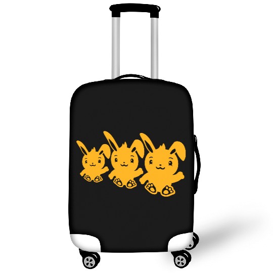 3 Rabbits Three Friends Team Crew Waving Sitting Luggage Covers