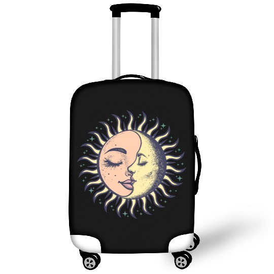 Boho Sun Moon Spirituality Sun Face Luggage Covers
