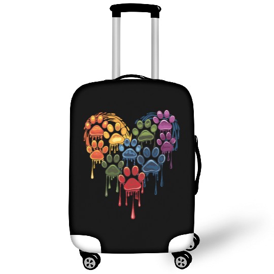 Colorful Paws Heart for Dog Lovers and Owners Luggage Covers
