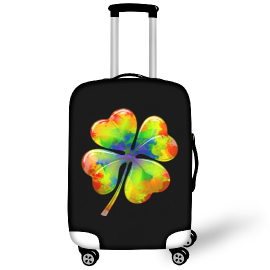 Tie Dye Shamrock Lucky Four Leaf Clover St Patrick Luggage Covers
