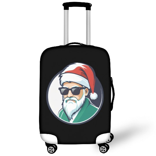 Creative Santa logo design wearing sunglasses Luggage Covers