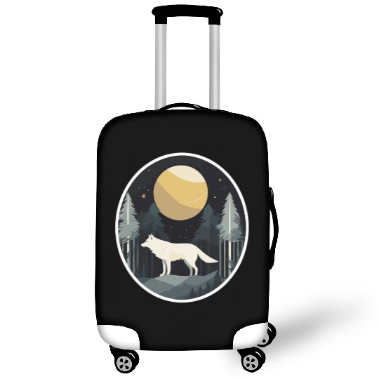 Lone Wolf Under Moonlit Sky Luggage Covers
