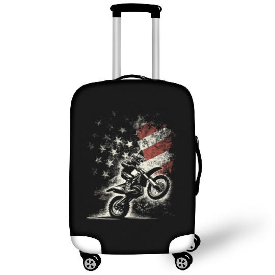 Vintage Patriotic Dirt Bike Motocross USA American Luggage Covers