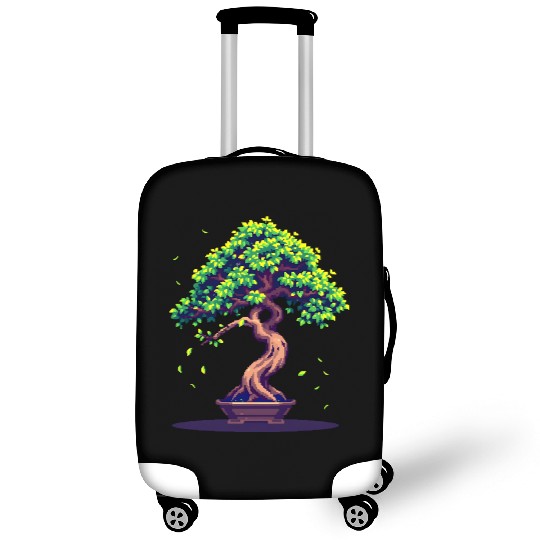 Pixel Bonsai Tree – Retro Nature Serenity Luggage Covers