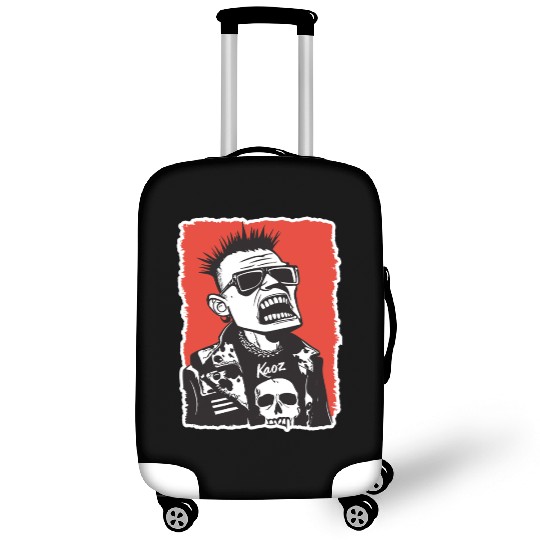 Screaming Punk Rocker with Skull Luggage Covers