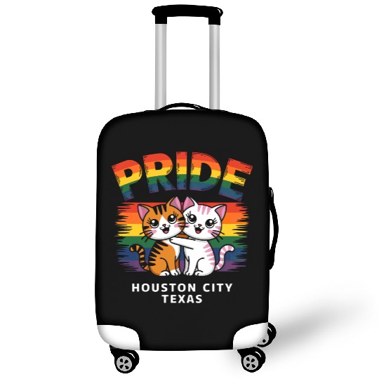 Pride Month Houston City Texas USA Rainbow Flag LG Luggage Covers