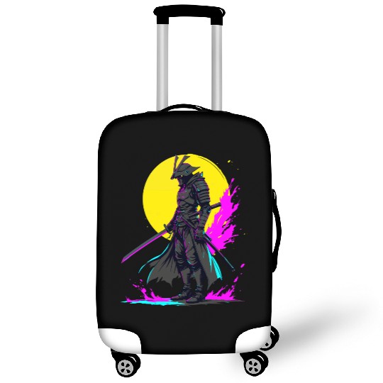 Cyberpunk Samurai Warrior Neon Art Design Luggage Covers