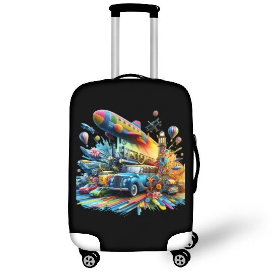 Multi-Colored Vehicles Luggage Covers