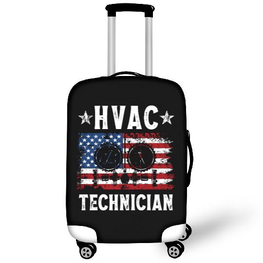 HVAC Technician Patriotic US American Flag Luggage Covers
