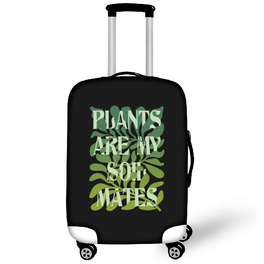 Plants Are My Soulmates – Deep Green Leaf Print Luggage Covers