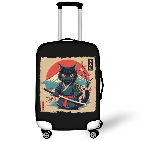 samurai cat Luggage Covers