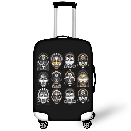 African Tribal Art Luggage Covers – Cultural Face Design