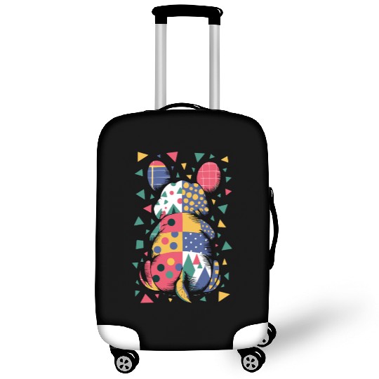 Colorful Geometric Patchwork Abstract Bunny Luggage Covers