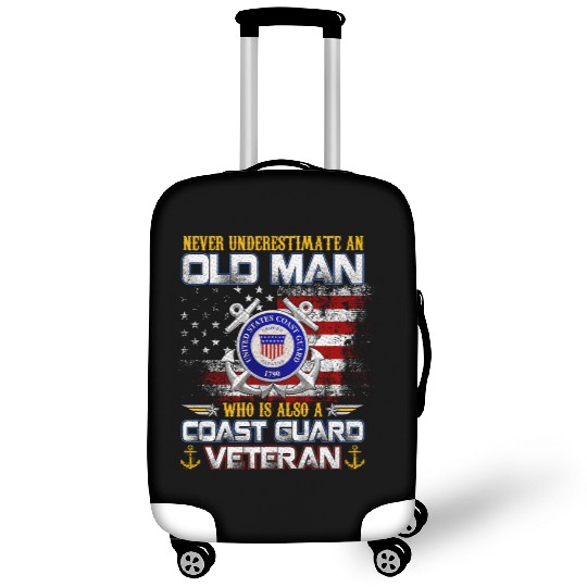 Never Underestimate Old Man US Coast Guard Veteran Luggage Covers