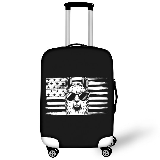 Alpaca Llama US Flag Llama Luggage Covers
