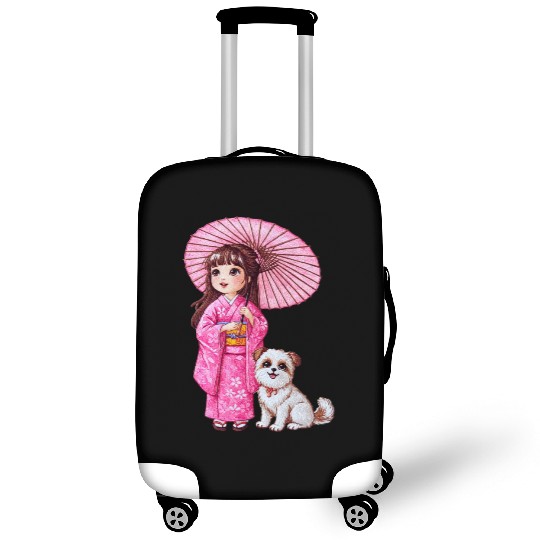 Kimono Girl & Her Loyal Pup Luggage Covers
