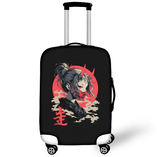 Beautiful Japanese Demon Anime Girl Waifu Geisha Luggage Covers