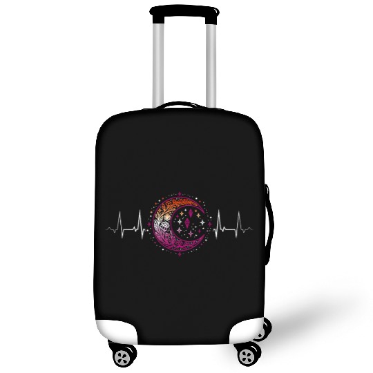 Lesbian Heartbeat Celestial Moon Pride Aesthetic Luggage Covers