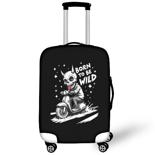 Born to Be Wild - Skull Devil on Scooter Luggage Covers