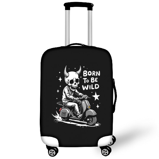 Born to Be Wild - Skull Devil on Scooter Luggage Covers