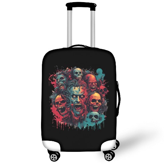 Haunted Horror Faces – Creepy Skull Art Luggage Covers