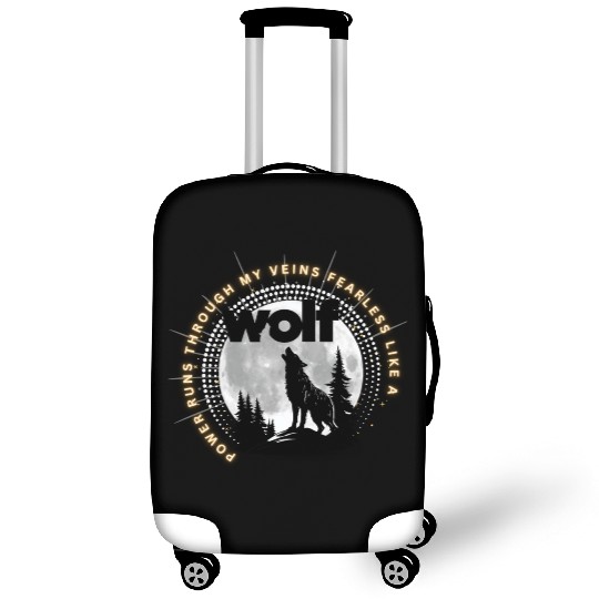 Fearless Wolf Full Moon Luggage Covers