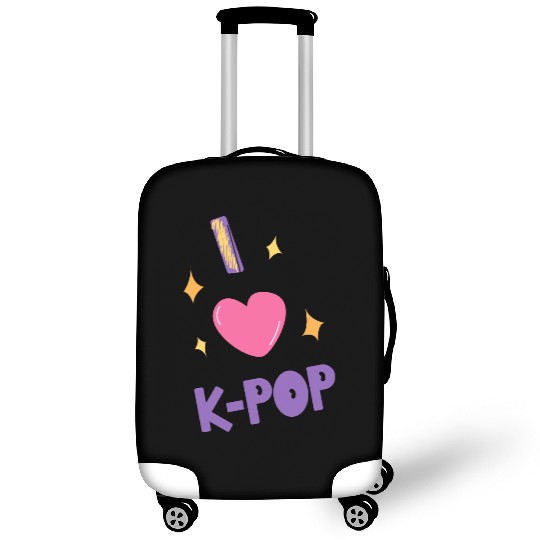 I Love K-Pop | Cute Korean Music Fan Aesthetic Des Luggage Covers