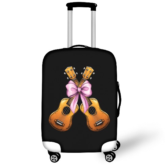 Coquette Bow Ukulele Guitar Uke Girl Mom Pink Luggage Covers