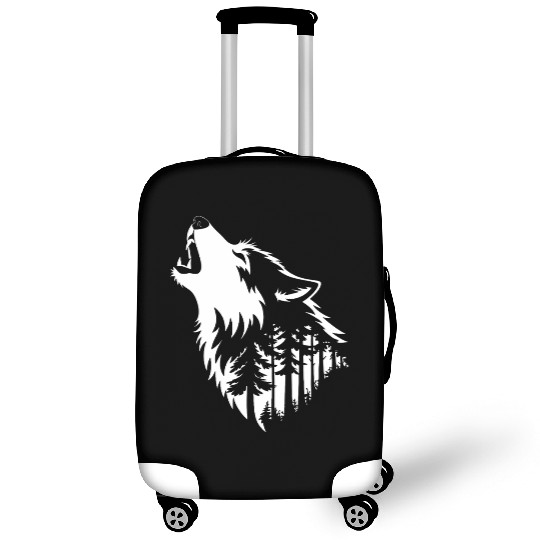 Howling Wolf & Forest Silhouette Luggage Covers
